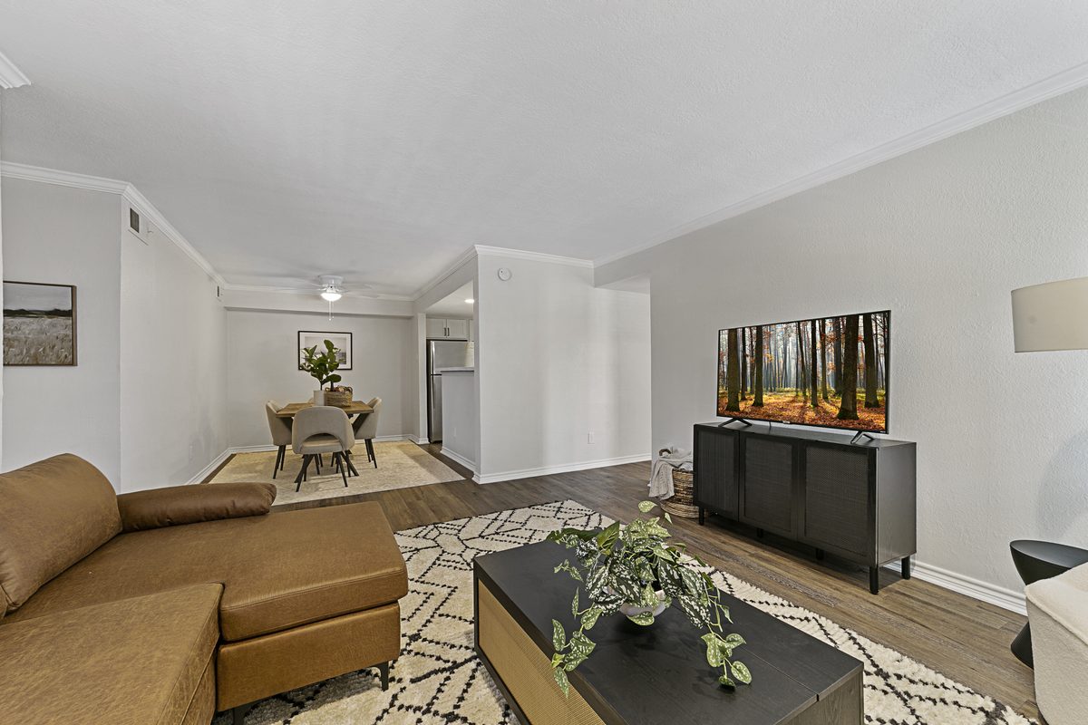 Open-Concept Living & Dining at Lakeside Apartments
